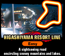 HIGASHIYAMA RESORT LINE (Easy): A sightseeing road encircling snowy mountains and lakes.