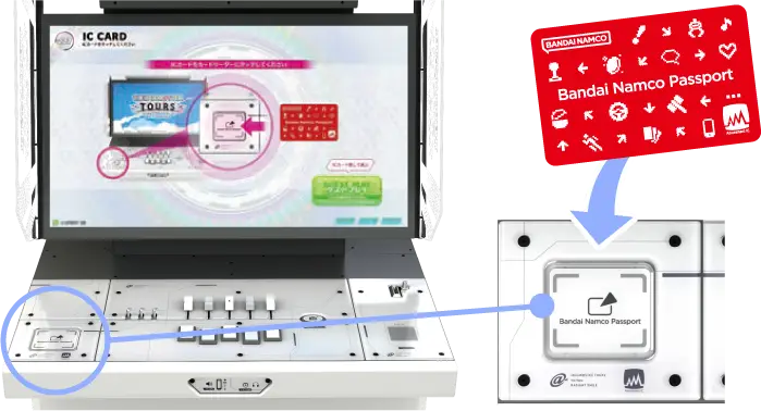 Bandai Namco Passportをカードリーダーにタッチ！ イメージ画像