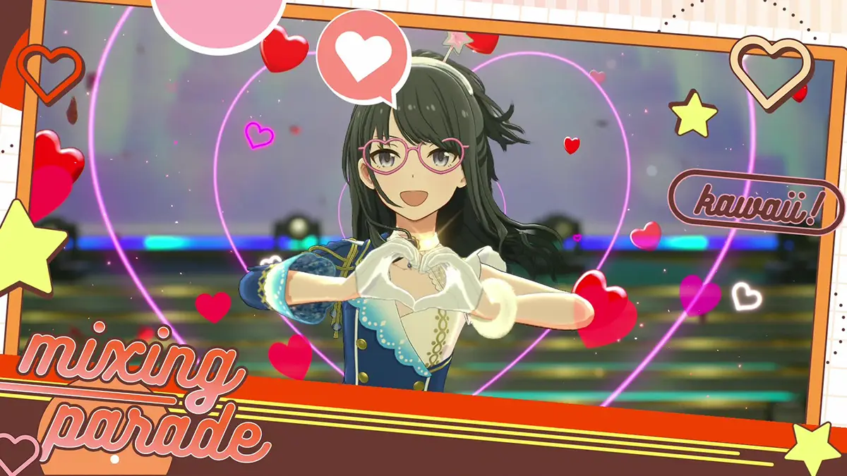 風野灯織がハンドサインでハートを作っているイメージ画像