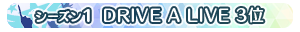 【シーズン1】DRIVE A LIVE 3位