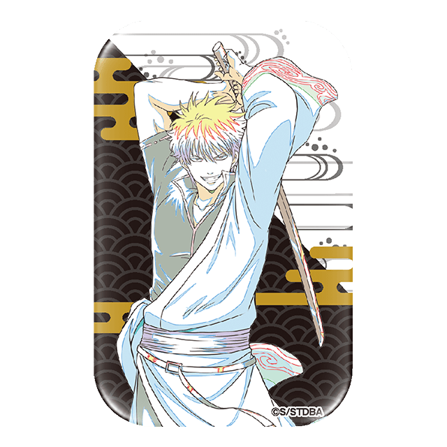 ①スクエア缶バッジ（描き下ろしデザイン） 坂田銀時 2