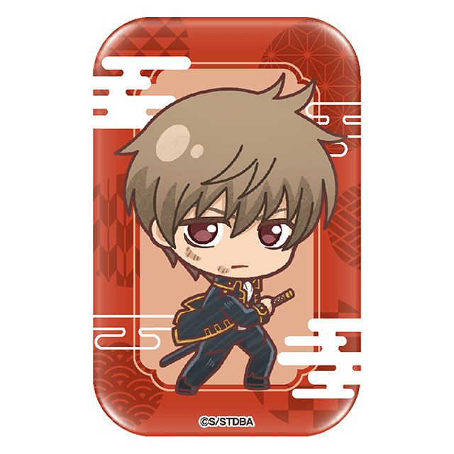 ③スクエア缶バッジ（ミニキャラデザイン） 沖田総悟