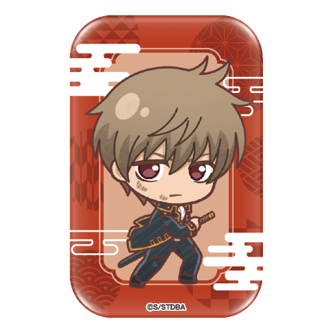 ③スクエア缶バッジ（ミニキャラデザイン） 沖田総悟